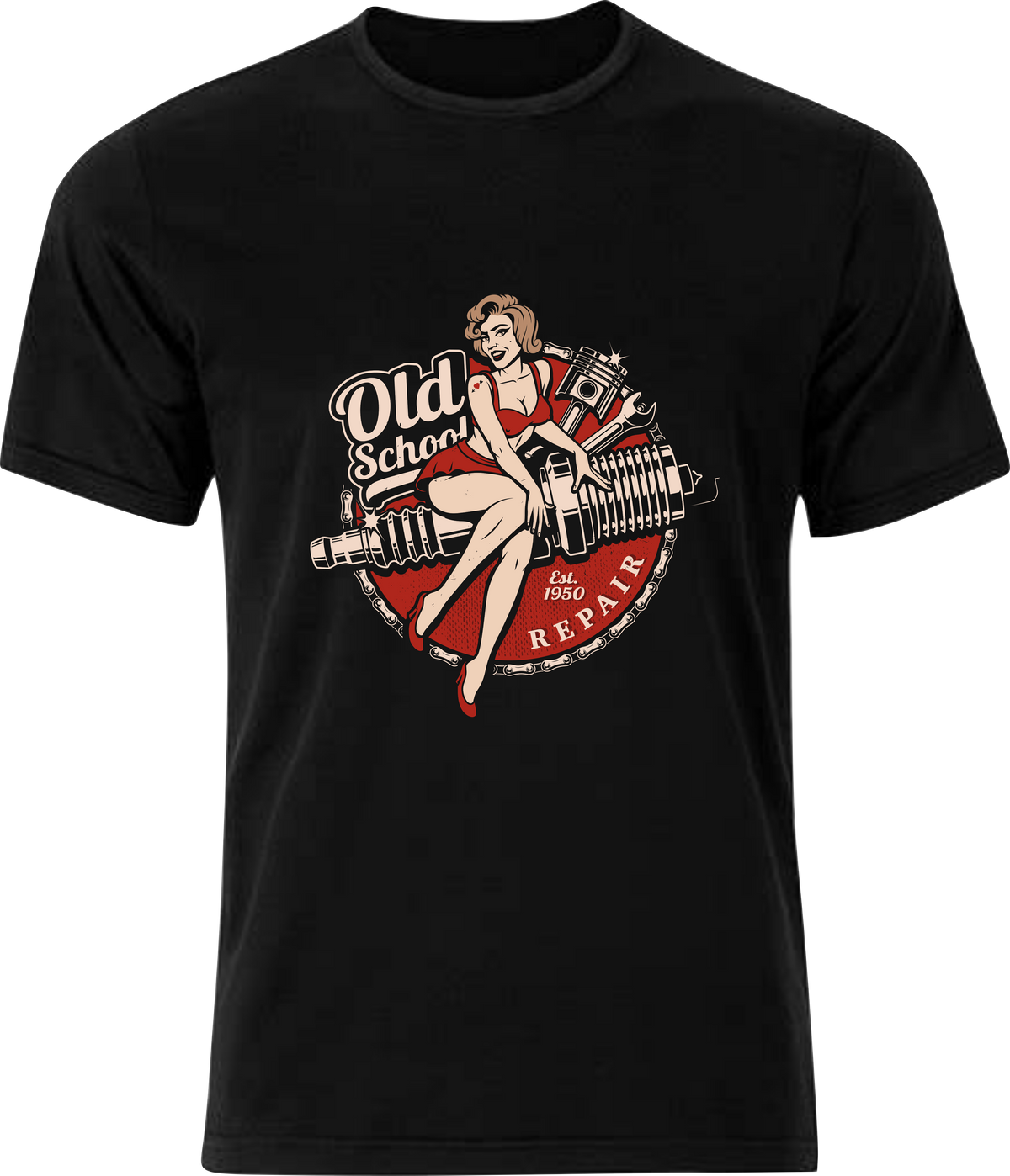 Old School Spark Plug T-shirt - Mens