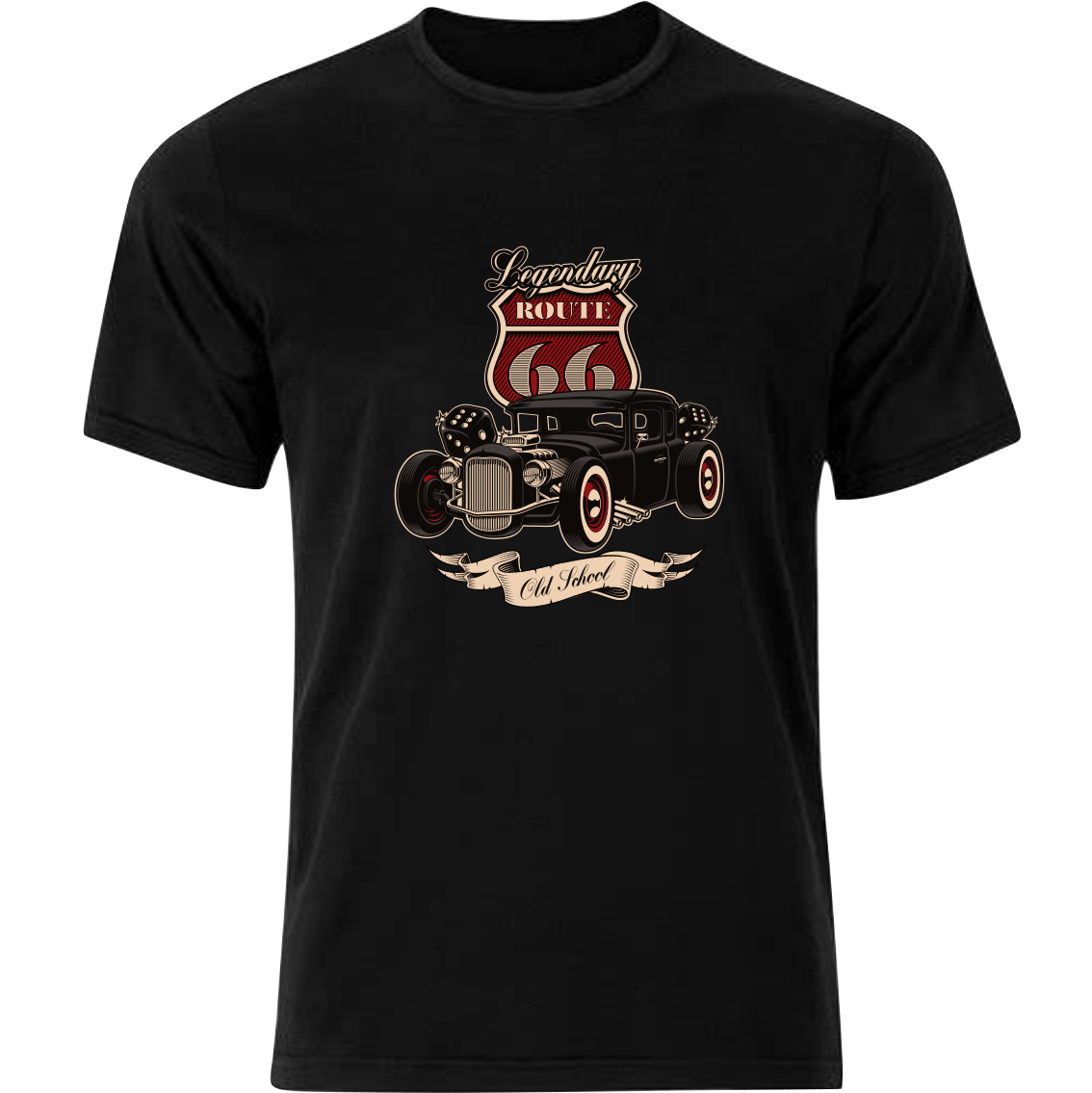 Old School Route 66 T-shirt - Mens