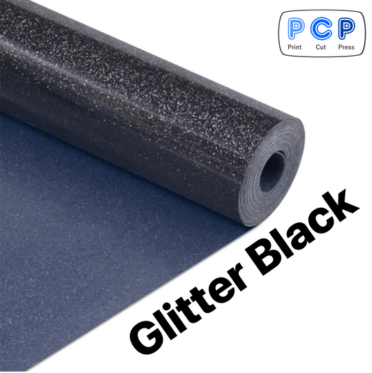 Glitter Black HTV  Vinyl 25cm x 50cm