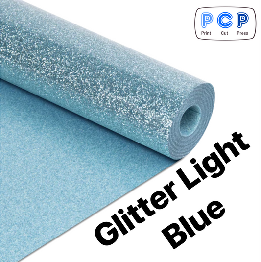 Glitter Light Blue HTV  Vinyl 25cm x 50cm