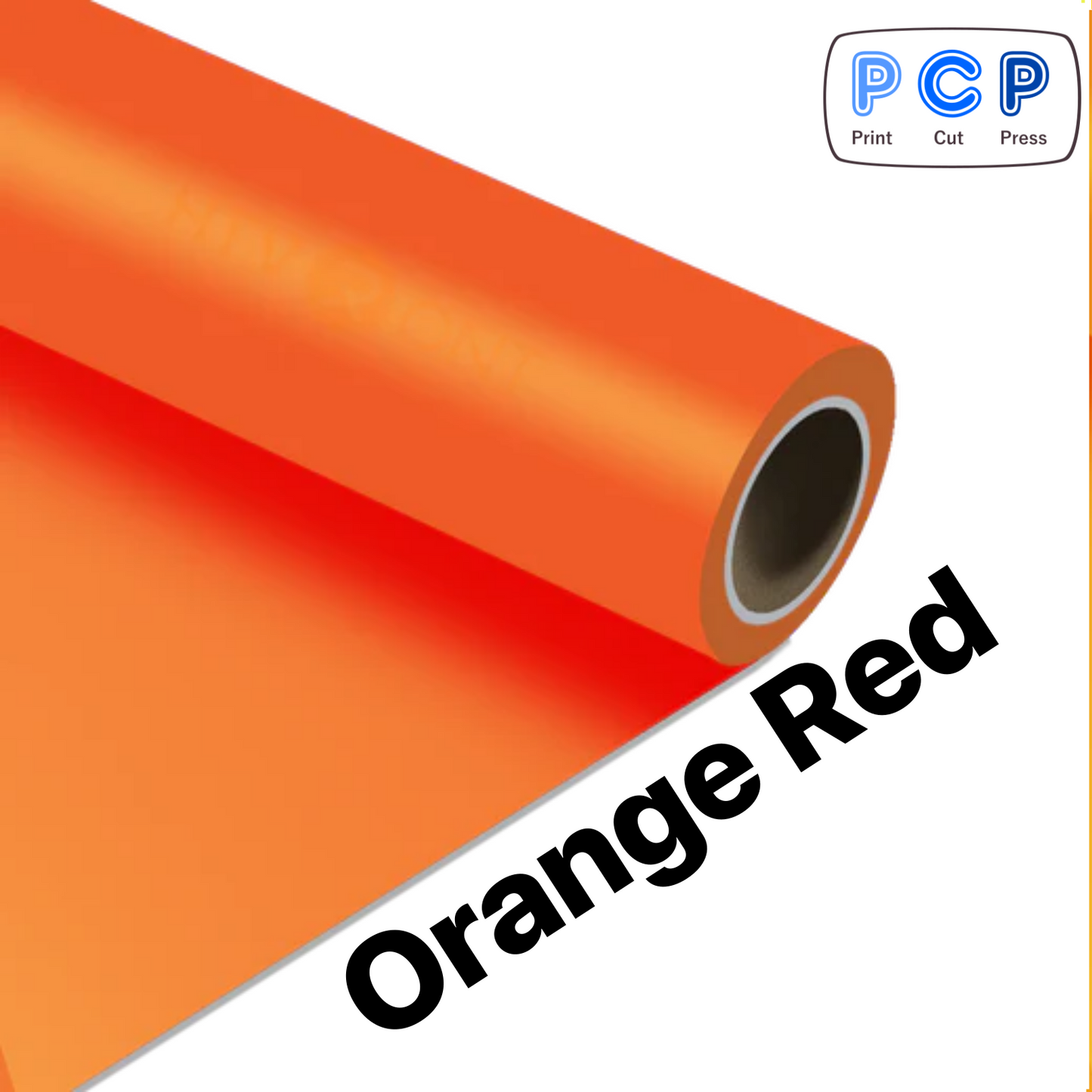 Clearance Offcut Orange Red HTV PU Vinyl 30cm x 99cm