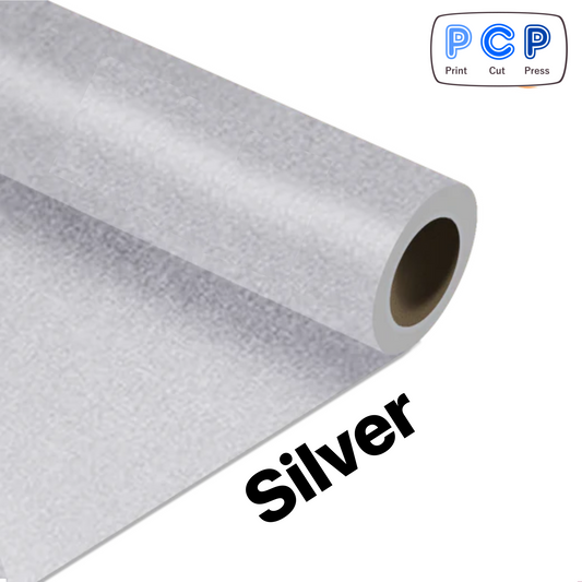 Silver HTV PU Vinyl 30cm