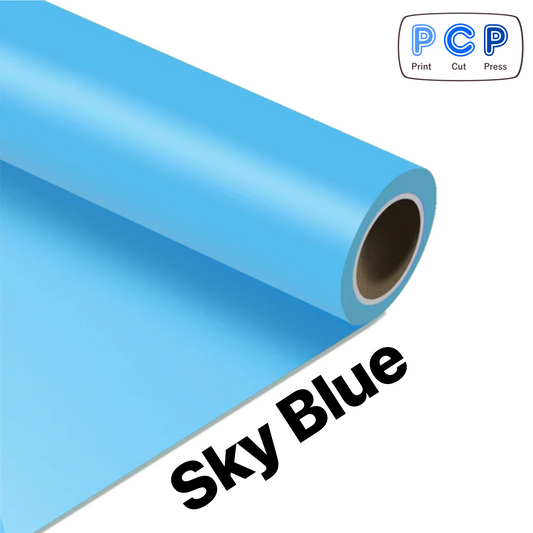 Sky Blue HTV PU Vinyl 30cm