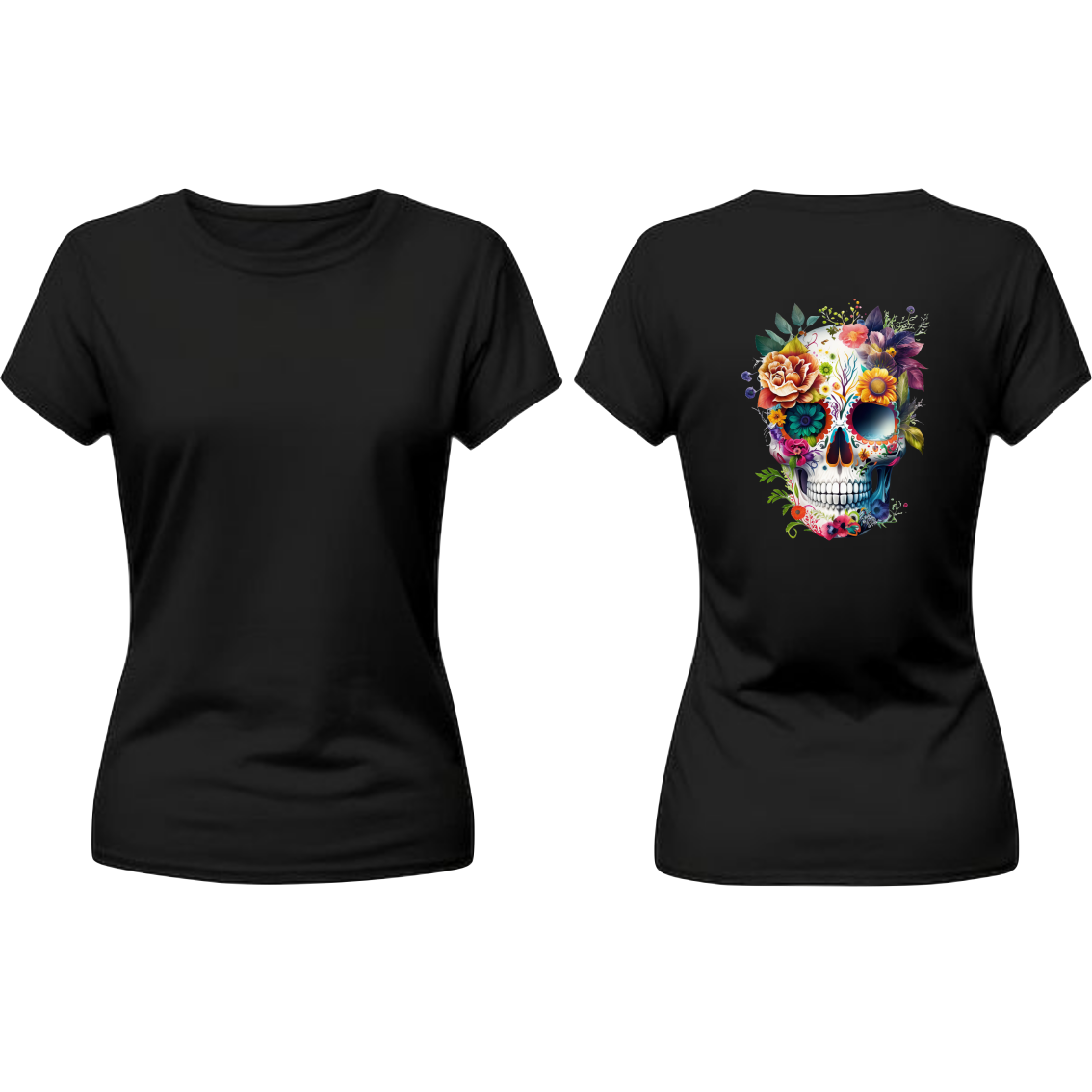 Skull (flowers) T-shirt - Womens